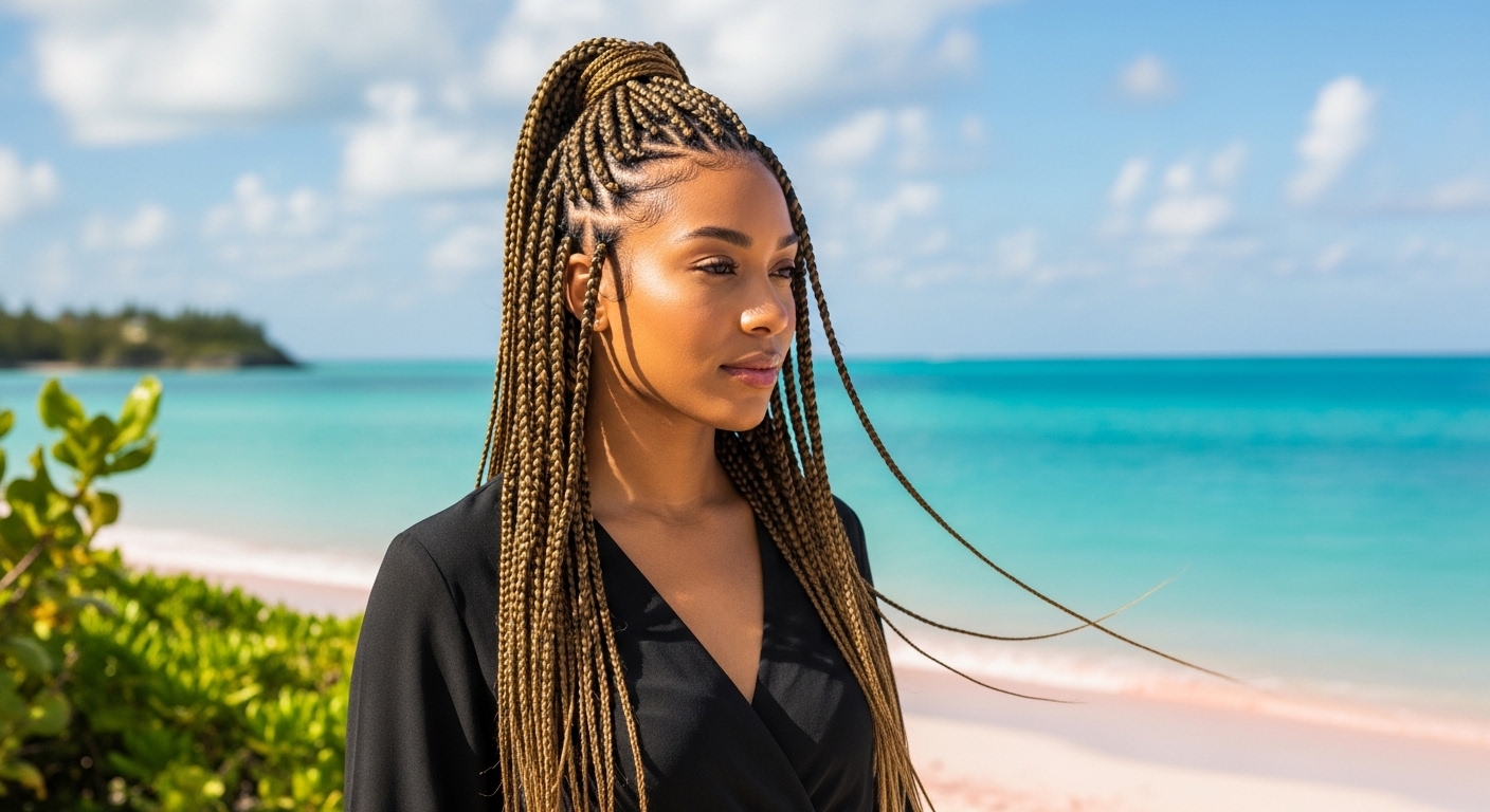 Box braids Bermuda salon styling