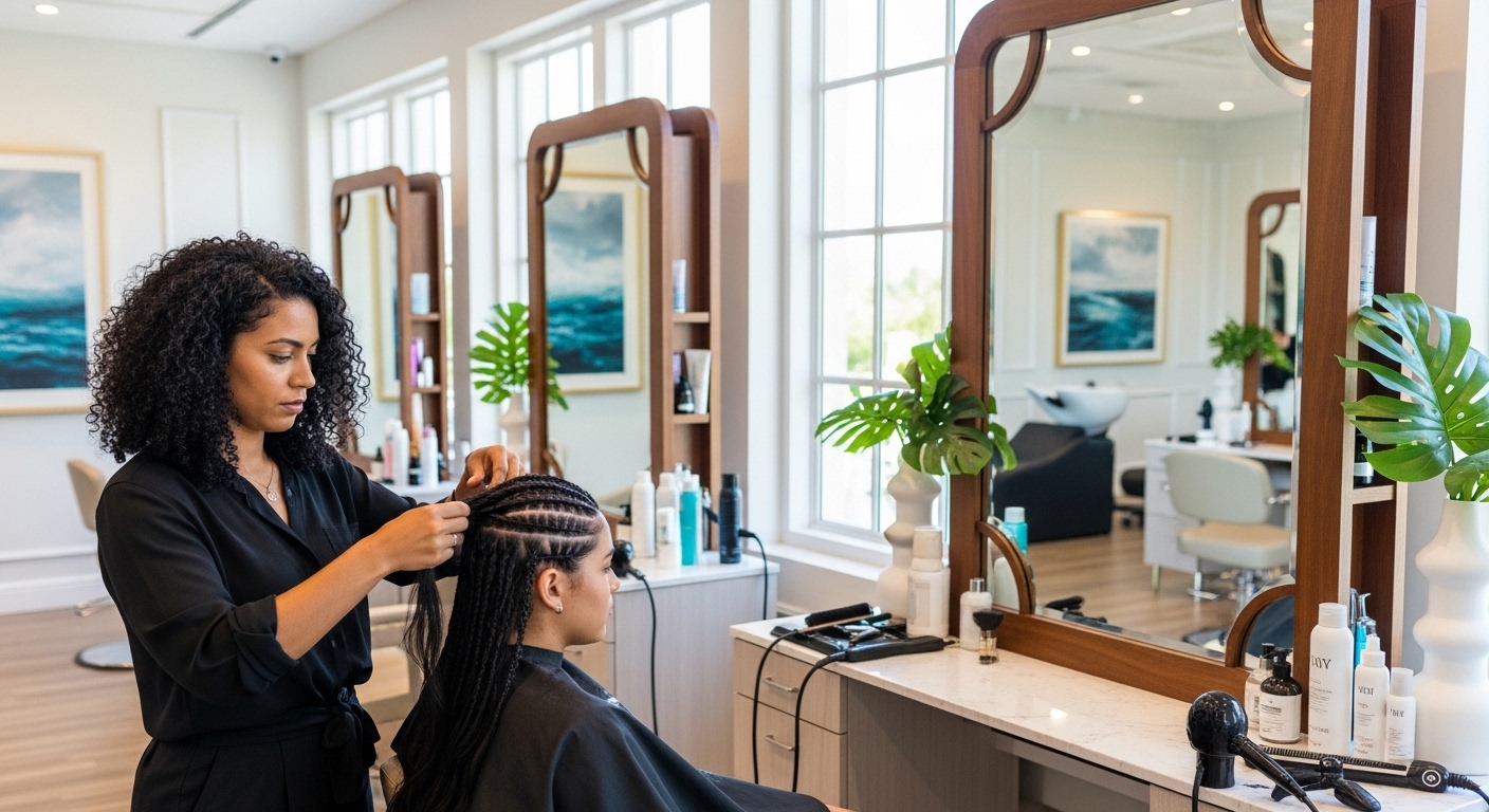 Braiding salon in Hamilton Bermuda professional stylist