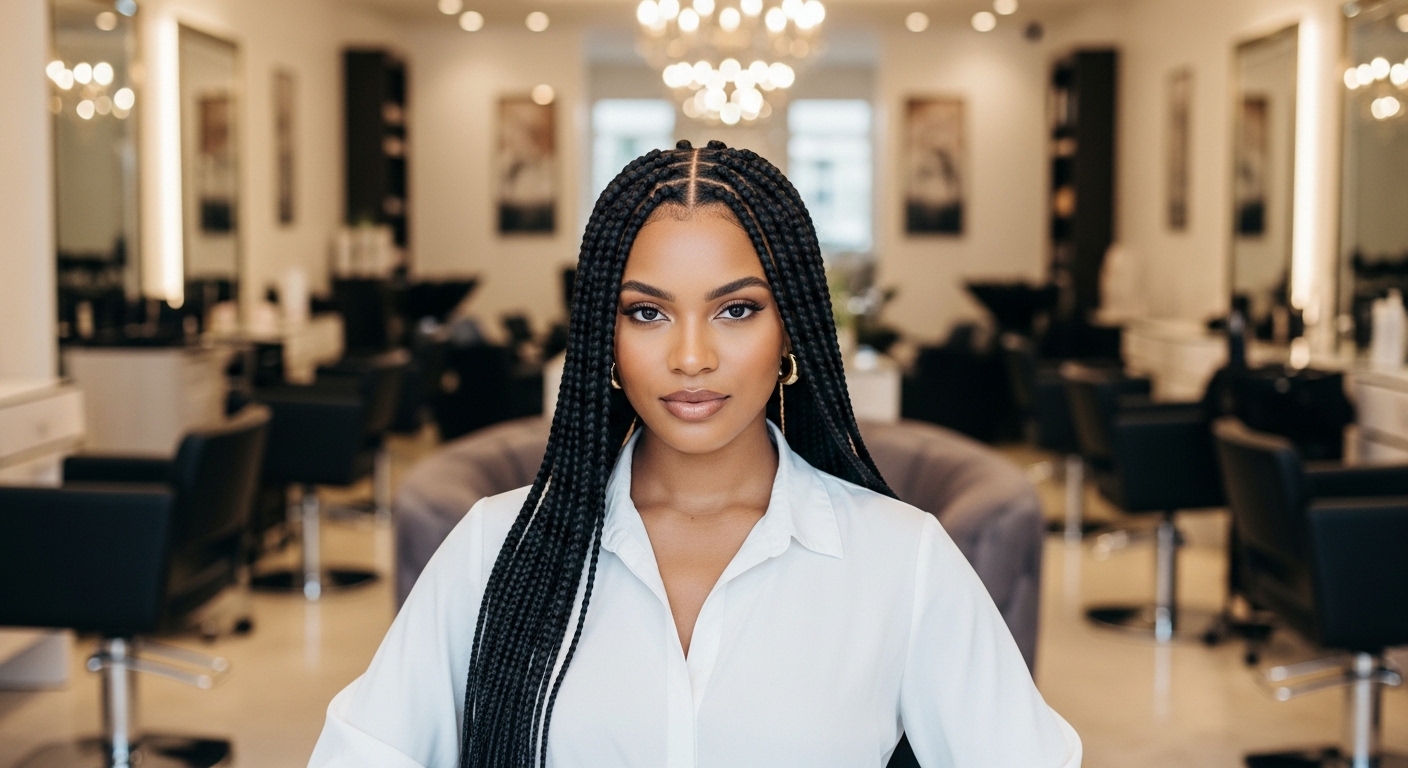 Luxury braids service in Bermuda salon