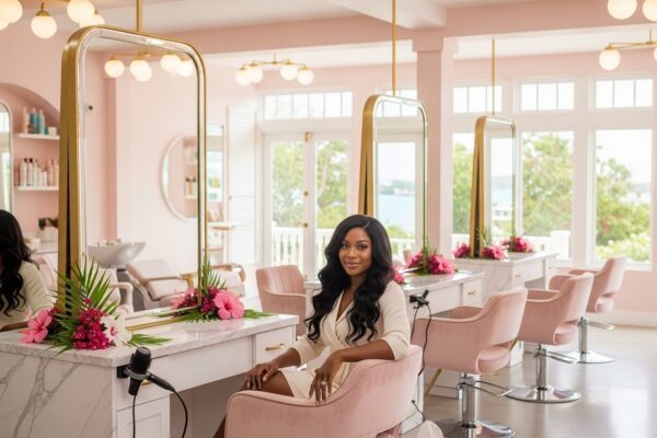 Best hair salon in Bermuda Omega Dolls Salon interior in Hamilton