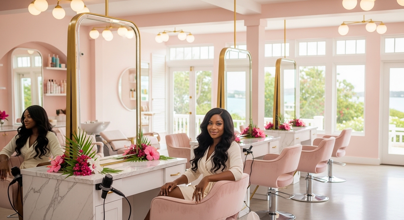 Best hair salon in Bermuda Omega Dolls Salon interior in Hamilton
